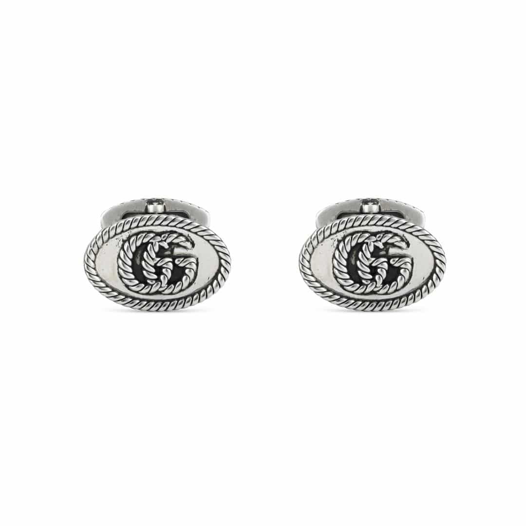 Gucci Silver GG Marmont Cufflinks in Sterling Silver, 1/3