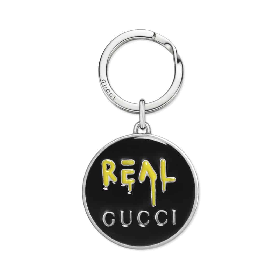 Gucci Silver Gucci Ghost Keyring in Sterling Silver with Enamel, 1/2