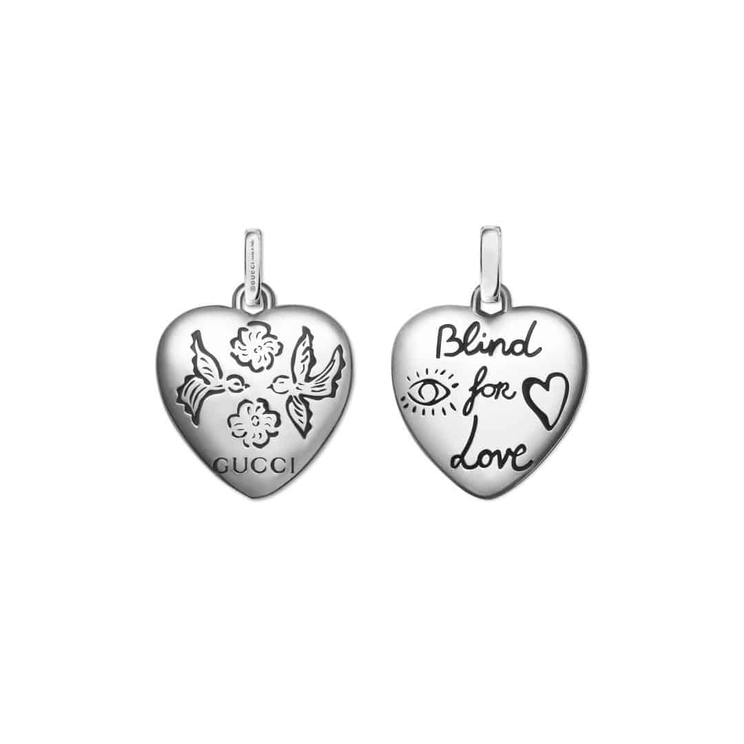 Gucci Silver Charms Blind for Love Charm in Sterling Silver, 1/2