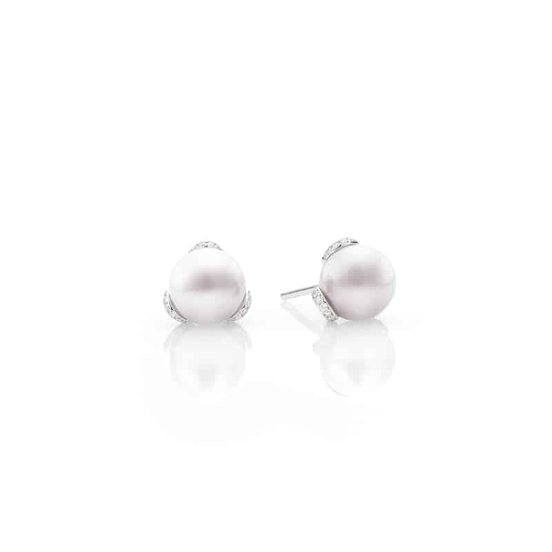 Mikimoto Embrace Akoya Pearl Earrings in 18K White Gold, 1/2
