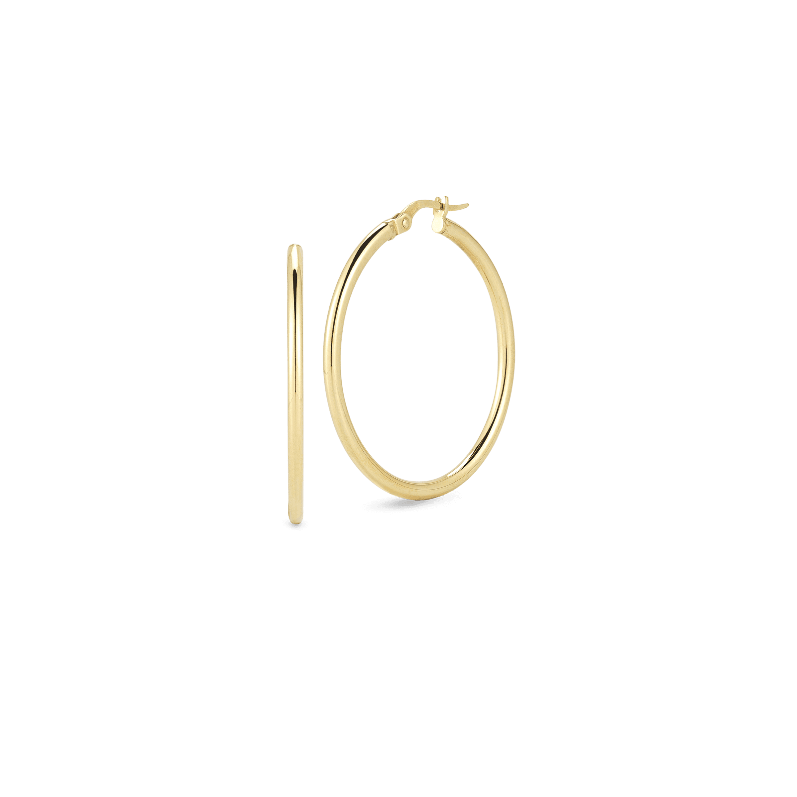 Roberto Coin Designer Gold Medium Hoop Earrings, 1/2