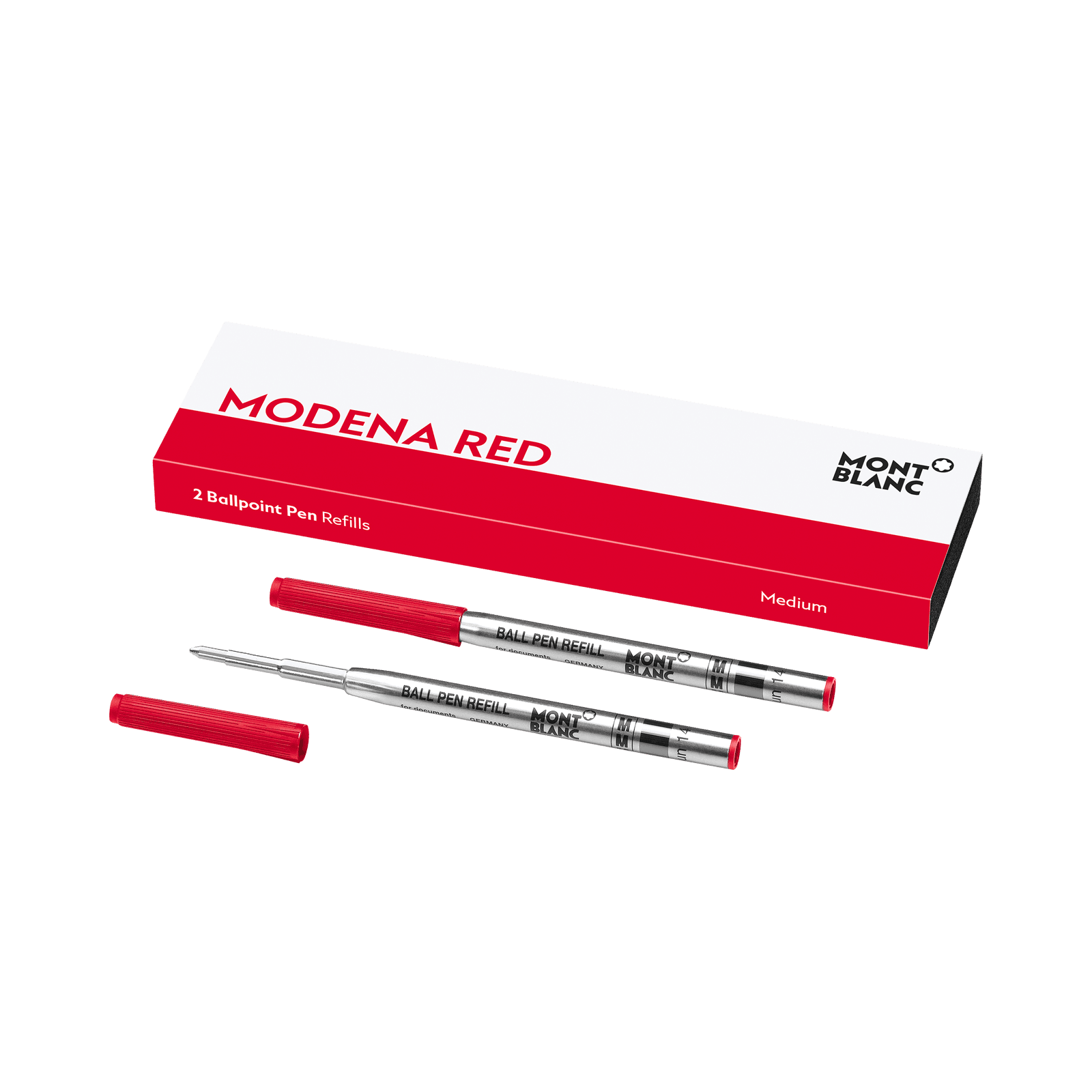 Montblanc 2 Ballpoint Refills, Modena Red - Medium, 1/2