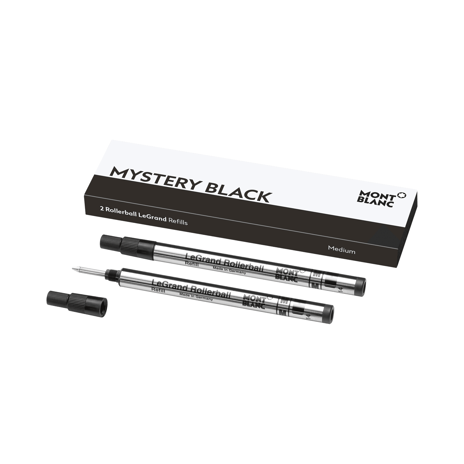 Montblanc 2 Rollerball LeGrand Refills, Mystery Black - Fine, 1/2