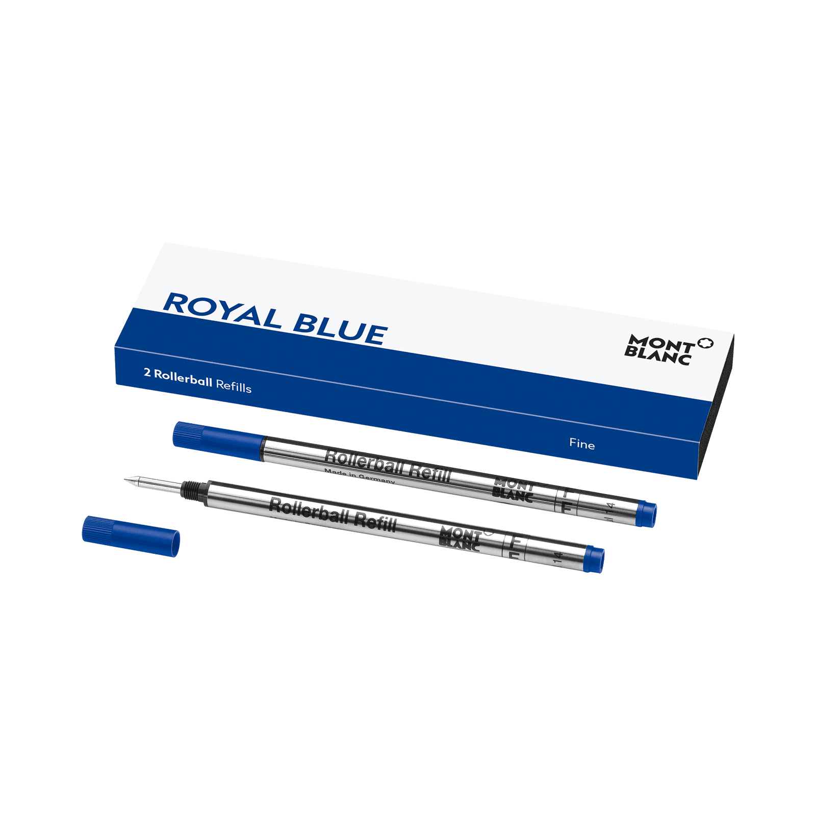 Montblanc 2 Rollerball Refills, Royal blue - Fine, 1/2