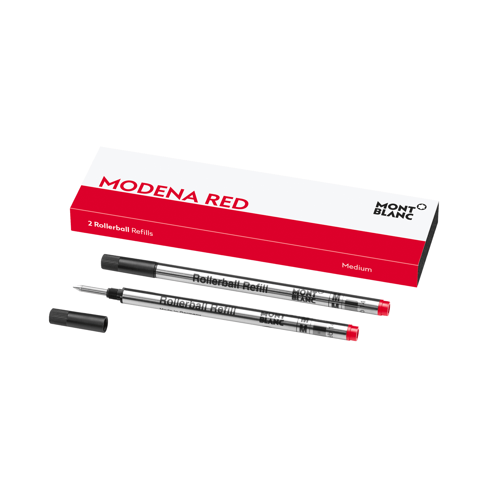 Montblanc 2 Rollerball Refills, Modena Red - Medium, 1/2