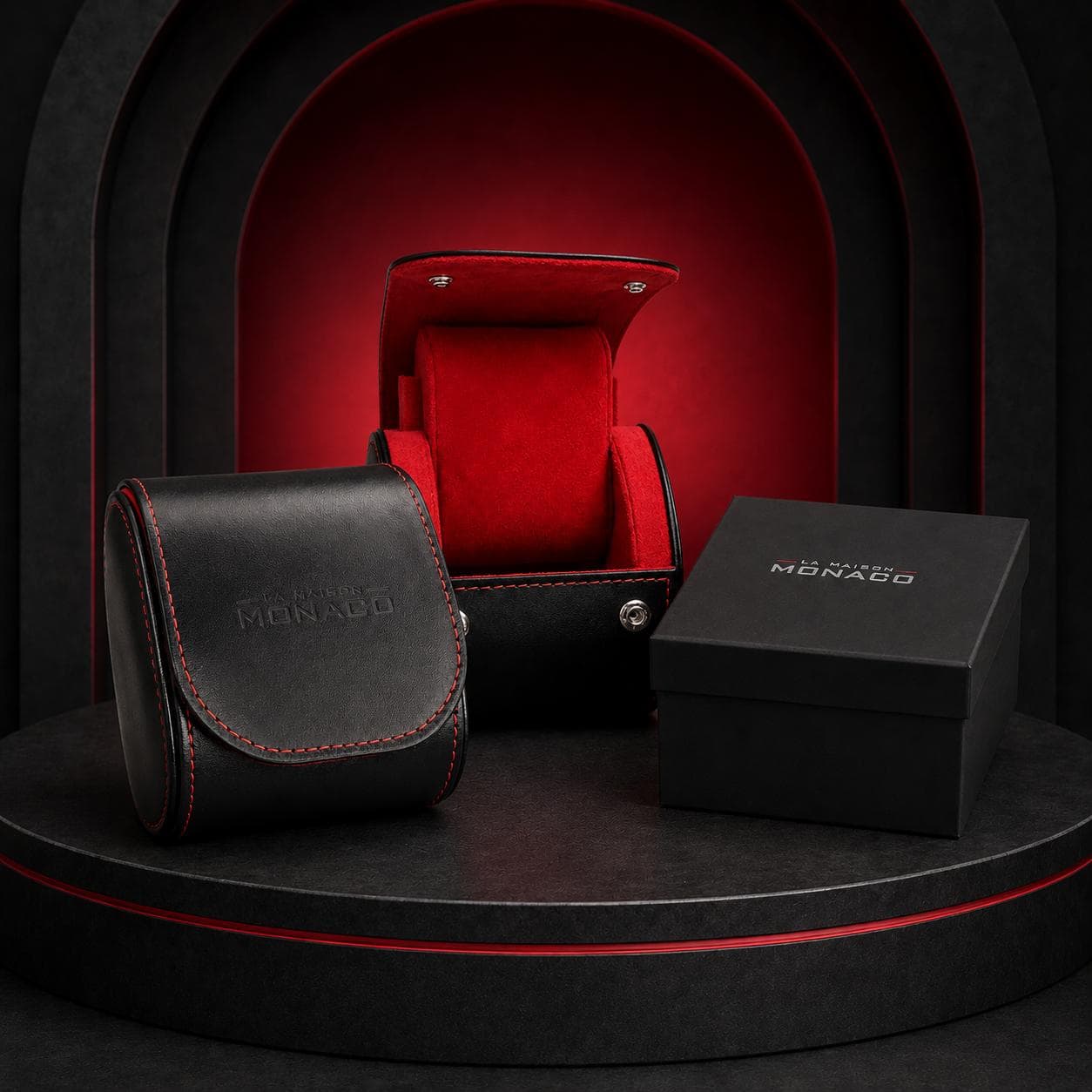 La Maison Monaco watch pouch architectural view