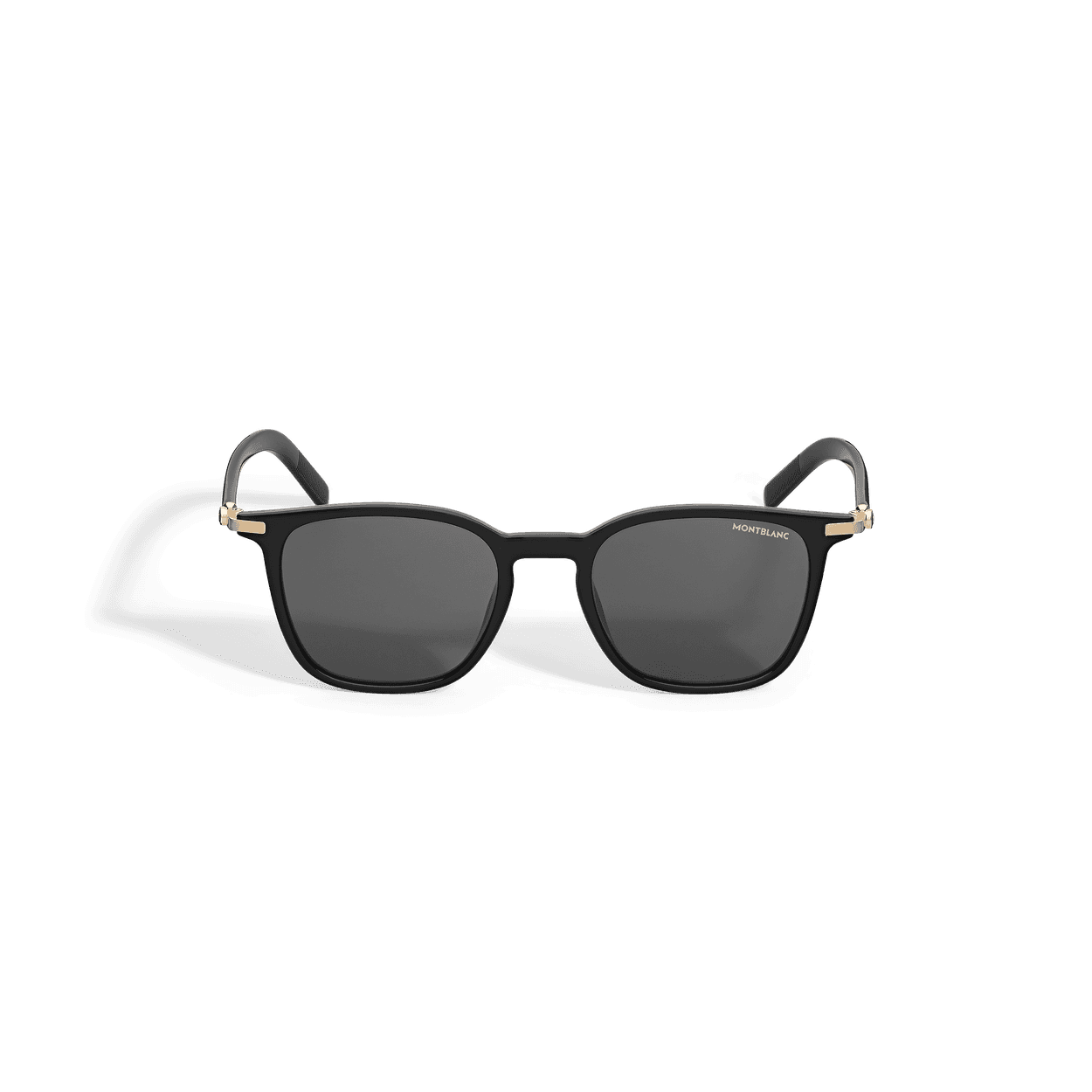 Montblanc Squared Sunglasses with Black Acetate Frame, Grey Lenses, 1/3