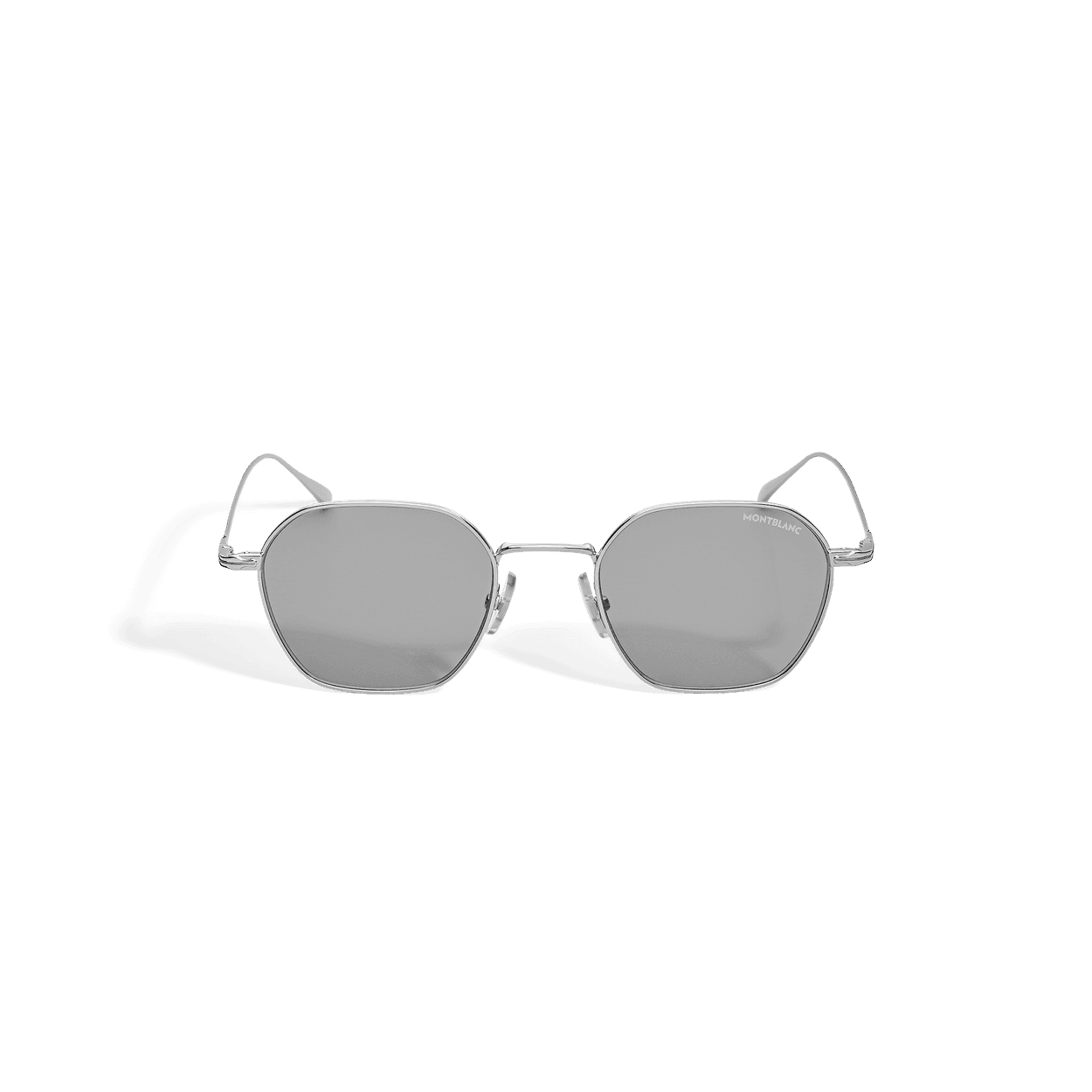 Montblanc Round Sunglasses with Silver-Colored Metal Frame, 1/3