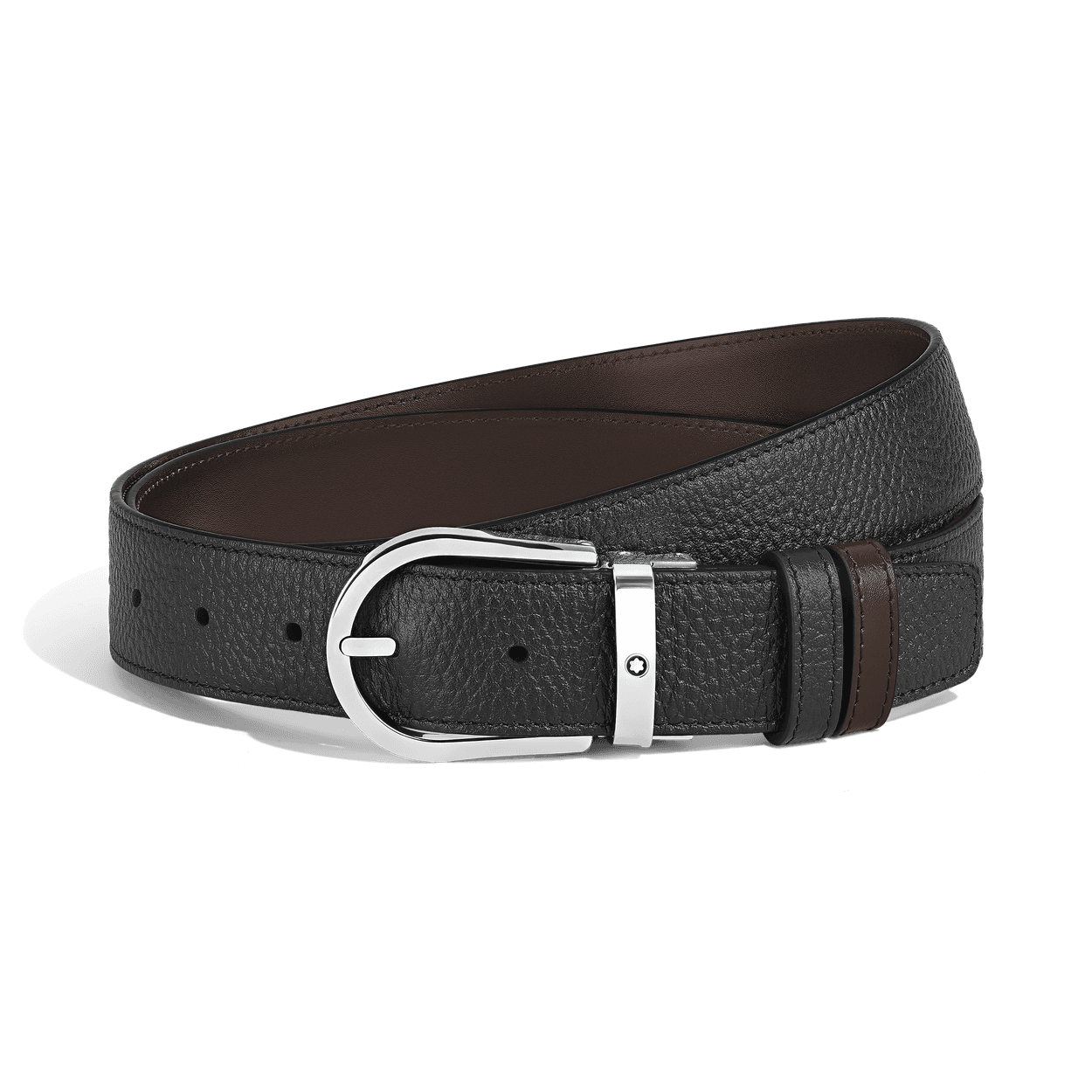 Montblanc Horseshoe 35 mm Reversible Belt in Grain Leather, 1/3