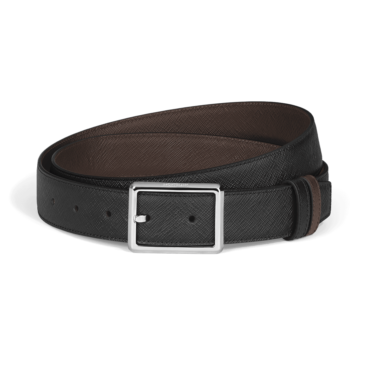Montblanc Rectangular 30 mm Reversible Belt in Sartorial Leather, 1/3