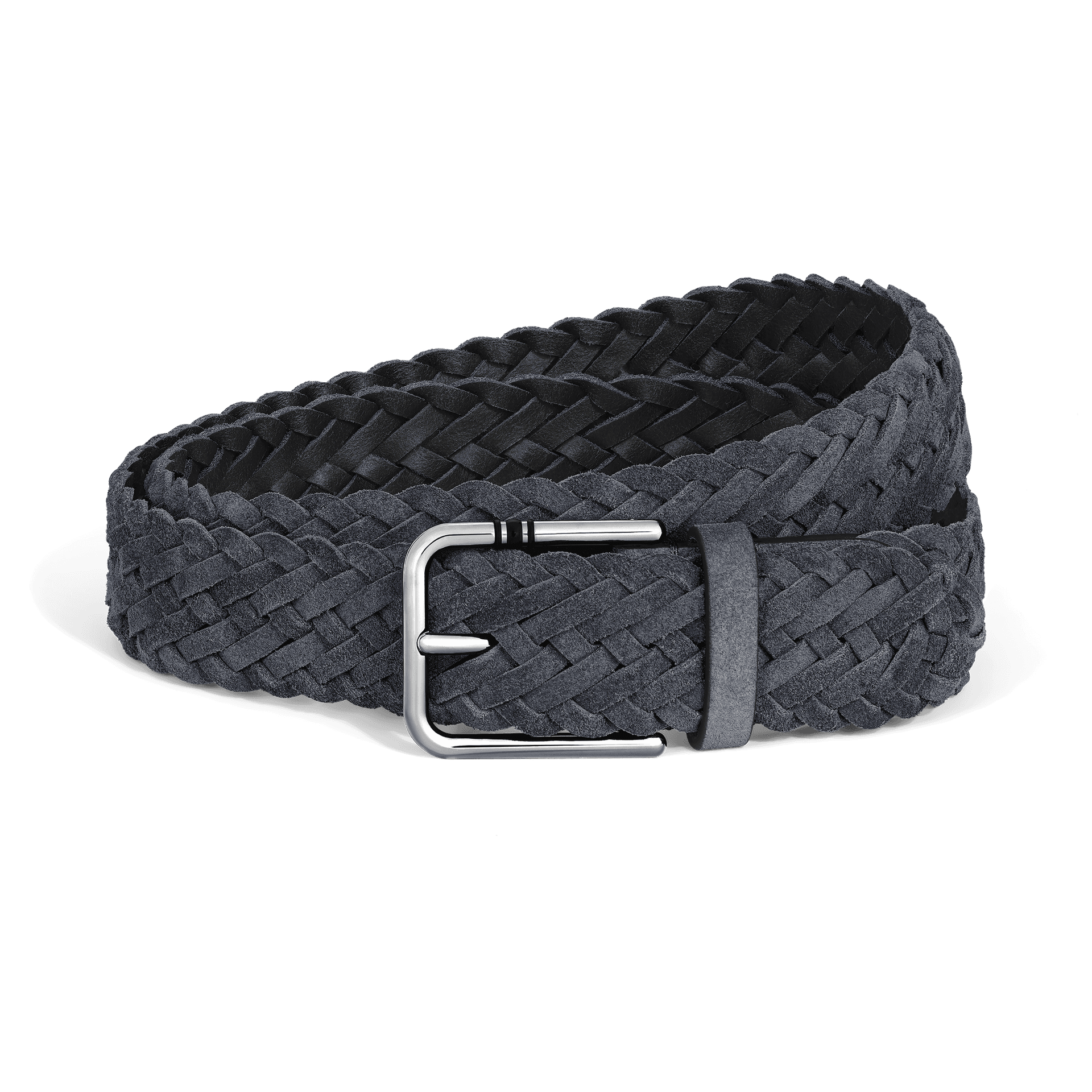 Montblanc 35 mm Belt in Suede with Square Meisterstück Buckle S, Blue Suede Leather, 1/2