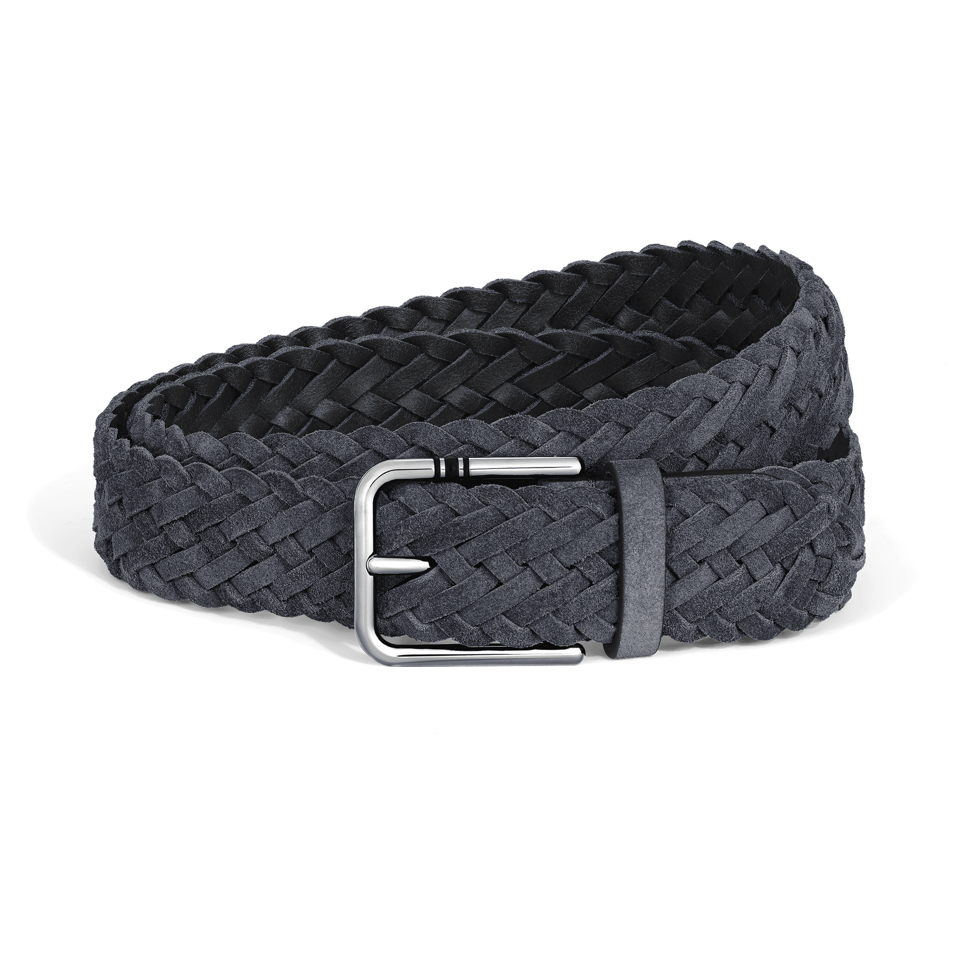 Montblanc 35 mm Belt in Suede with Square Meisterstück Buckle XL, Blue Suede Leather, 1/2