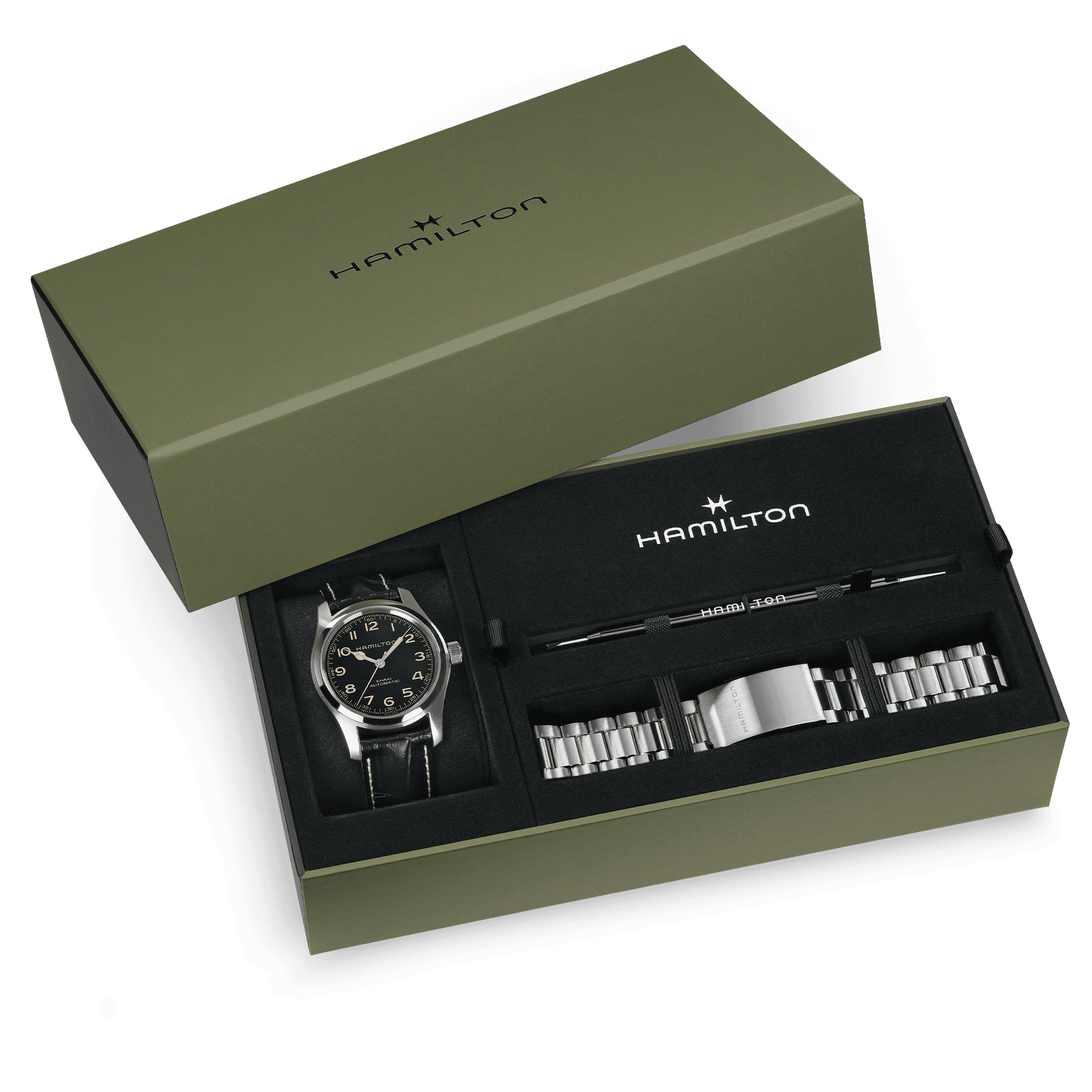 Hamilton Khaki Field Murph Auto 42mm Bracelet Bundle, 1/6