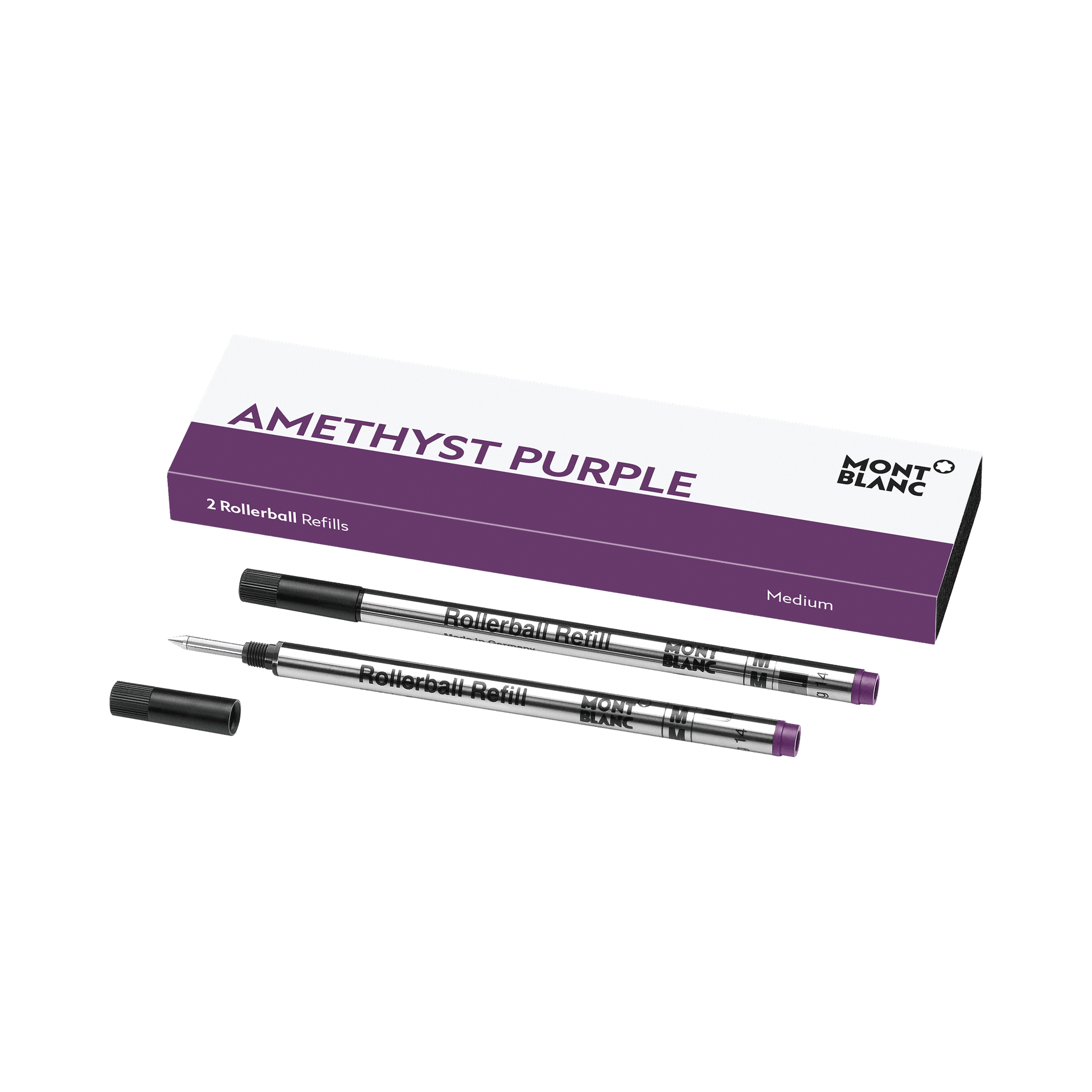 Montblanc 2 Rollerball Refills, Amethyst Purple - Medium, 1/2