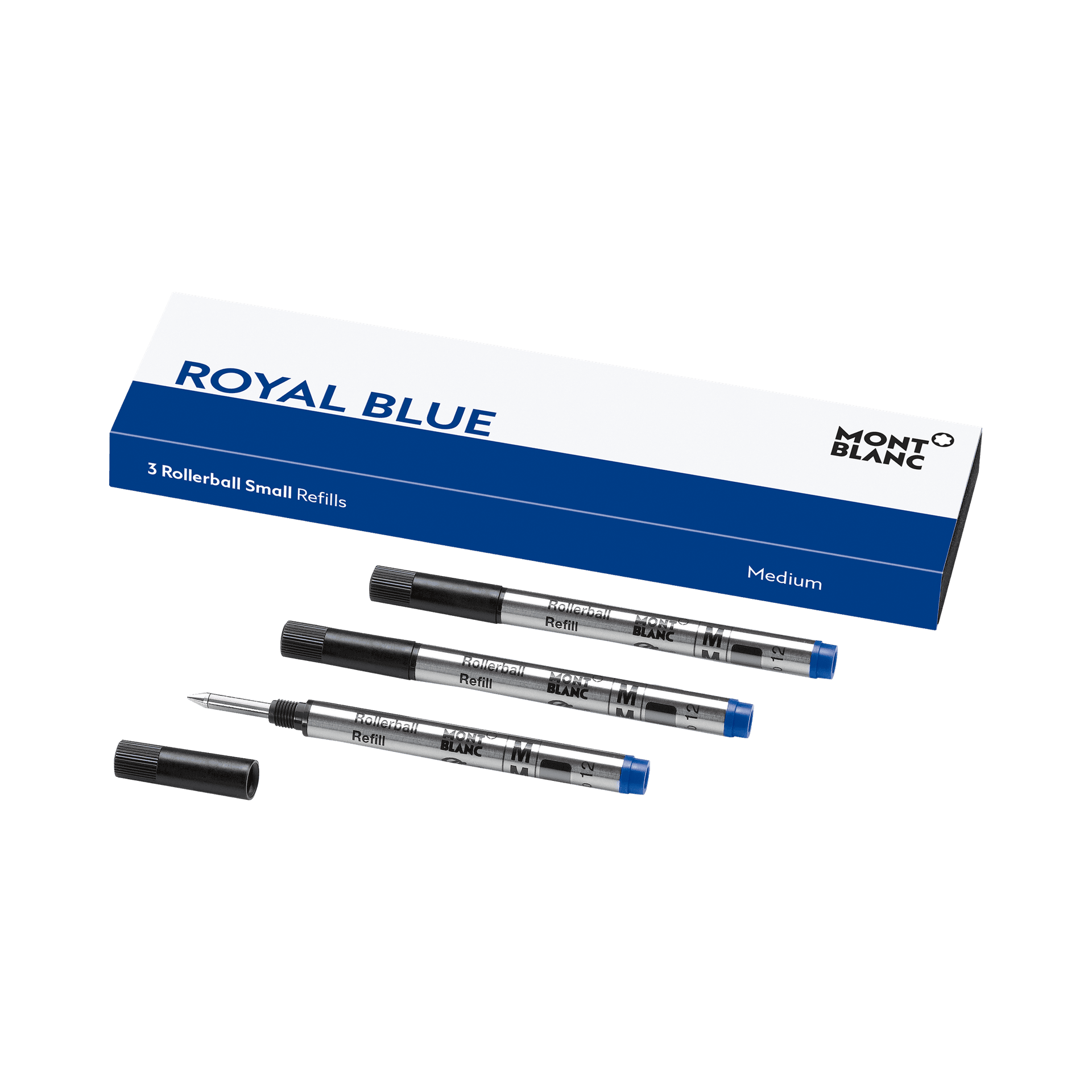 Montblanc 3 Rollerball Small Refills, Royal Blue - Medium, 1/2