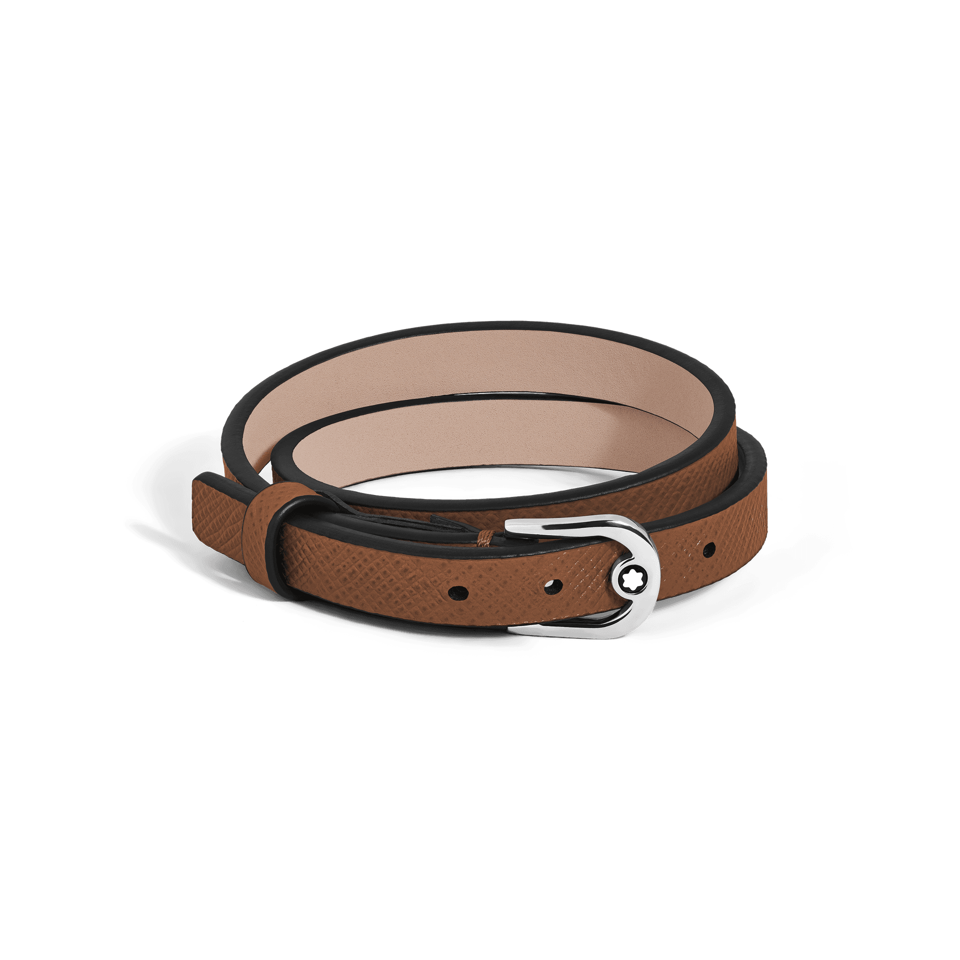 Montblanc Horseshoe Buckle Adjustable Bracelet in Sartorial Leather Fauve, 1/3