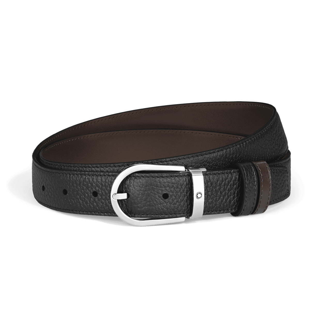 Montblanc Horseshoe 30 mm Reversible Belt in Grain Leather, 1/3