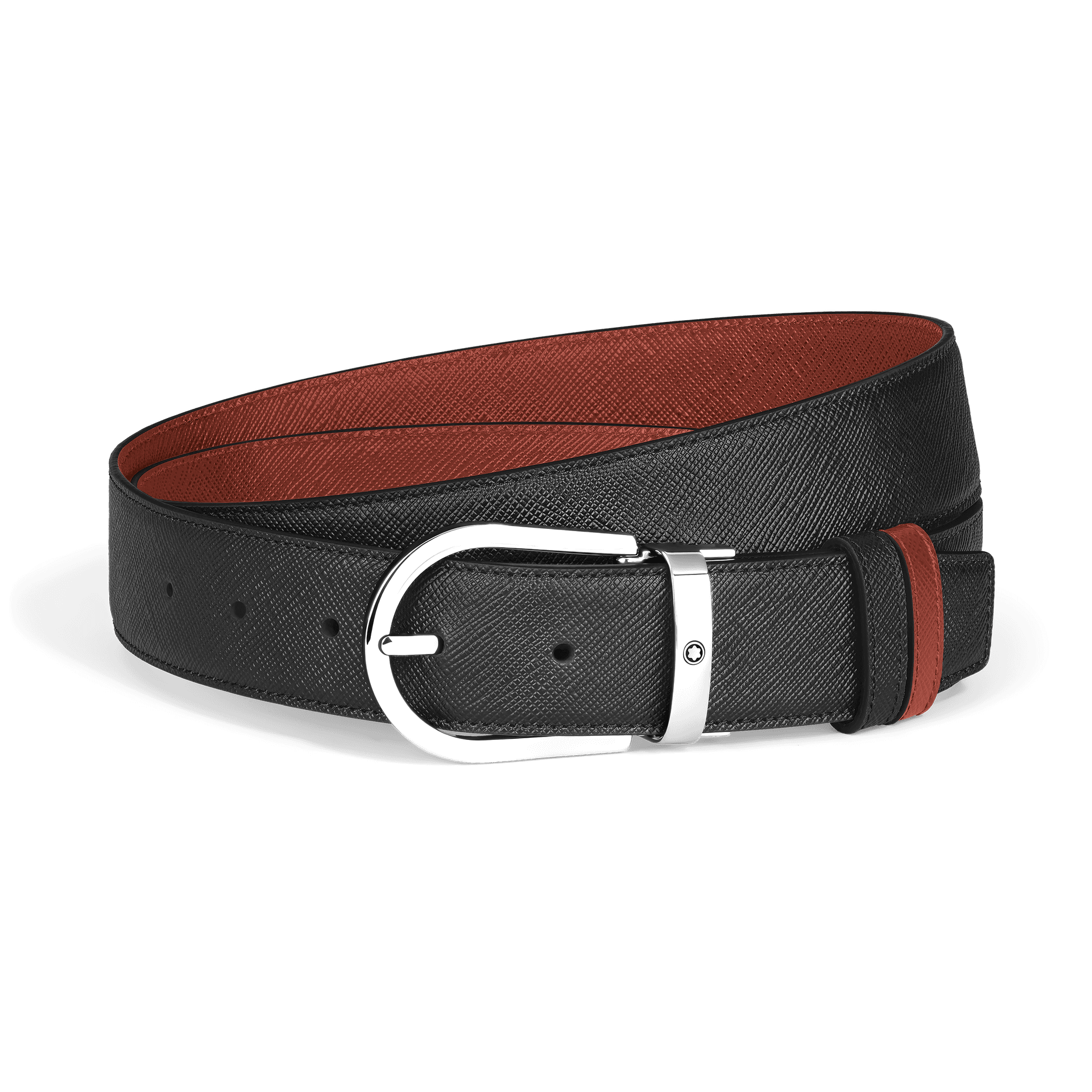 Montblanc Horseshoe 35 mm Reversible Belt in Sartorial Leather, 1/3