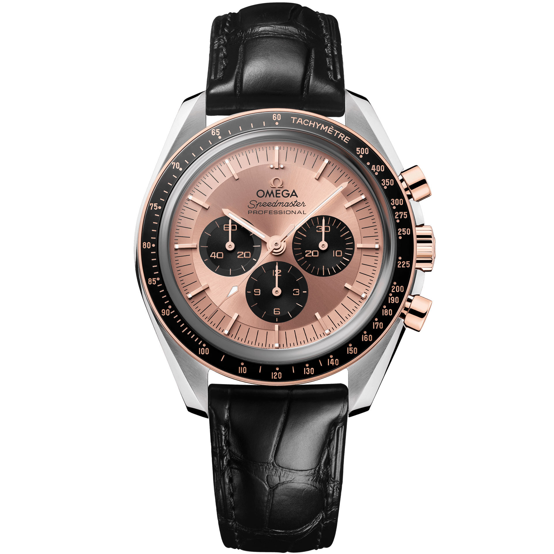 OMEGA Speedmaster Moonwatch Professional 42 mm, steel ‑ Sedna™ gold on alligator, 1/6