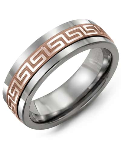 Madani Men's Ancient Greek Key Pattern Wedding Band