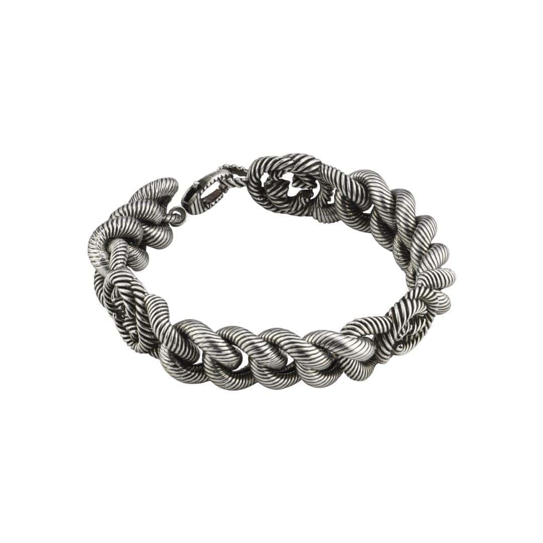 Gucci Silver Interlocking G Gourmette Bracelet in Sterling Silver