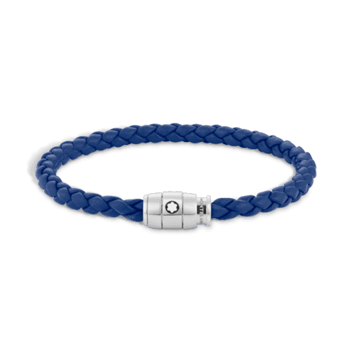 Montblanc Bracelet Steel 3 rings closing and Blue leather