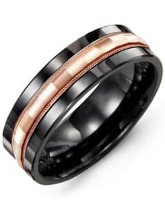 MADANI MEN’S BAGUETTE DIAMOND-CUT WEDDING