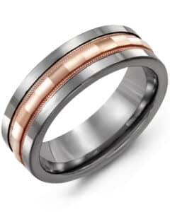 MADANI MEN’S BAGUETTE DIAMOND-CUT WEDDING