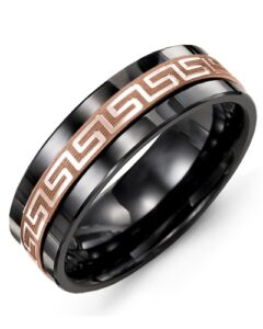 Men’s Ancient Greek Key Pattern Wedding Band