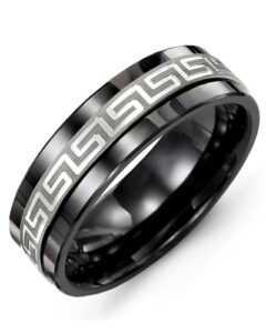 Men’s Ancient Greek Key Pattern Wedding Band