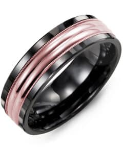 Men’s Two-Line Milgrain Wedding Ring