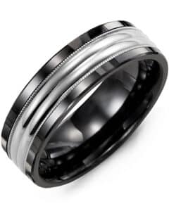 Men’s Two-Line Milgrain Wedding Ring