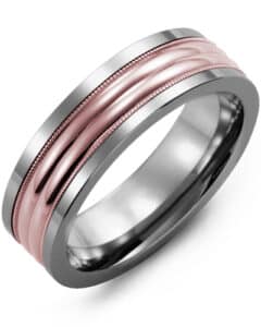 Men’s Two-Line Milgrain Wedding Ring