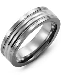 Men’s Two-Line Milgrain Wedding Ring