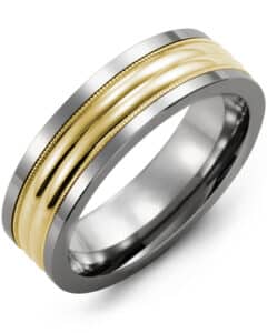 Men’s Two-Line Milgrain Wedding Ring