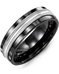 Men’s Concave Polish Center Milgrain Wedding Ring