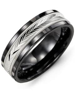 Men’s Diamond-Cut V Wedding Ring