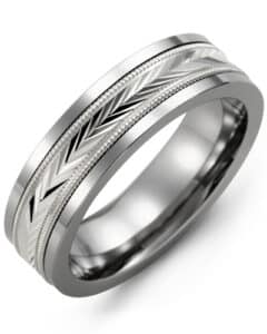 Men’s Diamond-Cut V Wedding Ring