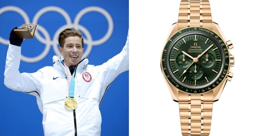 Shaun White – Omega Speedmaster Moonwatch 18k Moonshine Gold​
